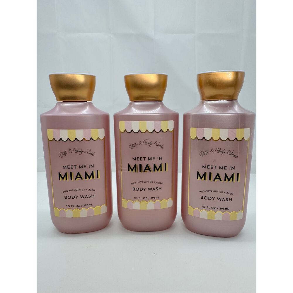 Lot of 3 - Bath Body Works Meet Me in Miami body wash 10oz
